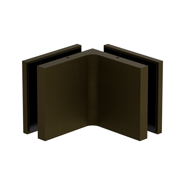 Stealth Glass to Glass Bracket with Cover Plate -Antique Brass