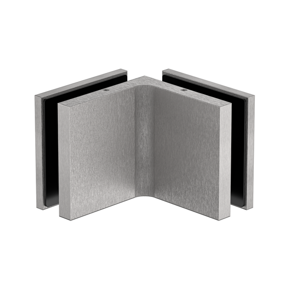Stealth Glass to Glass Bracket with Cover Plate - Satin Nickel