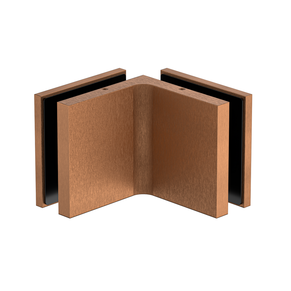 Stealth Glass to Glass Bracket with Cover Plate -Brushed Rose Gold