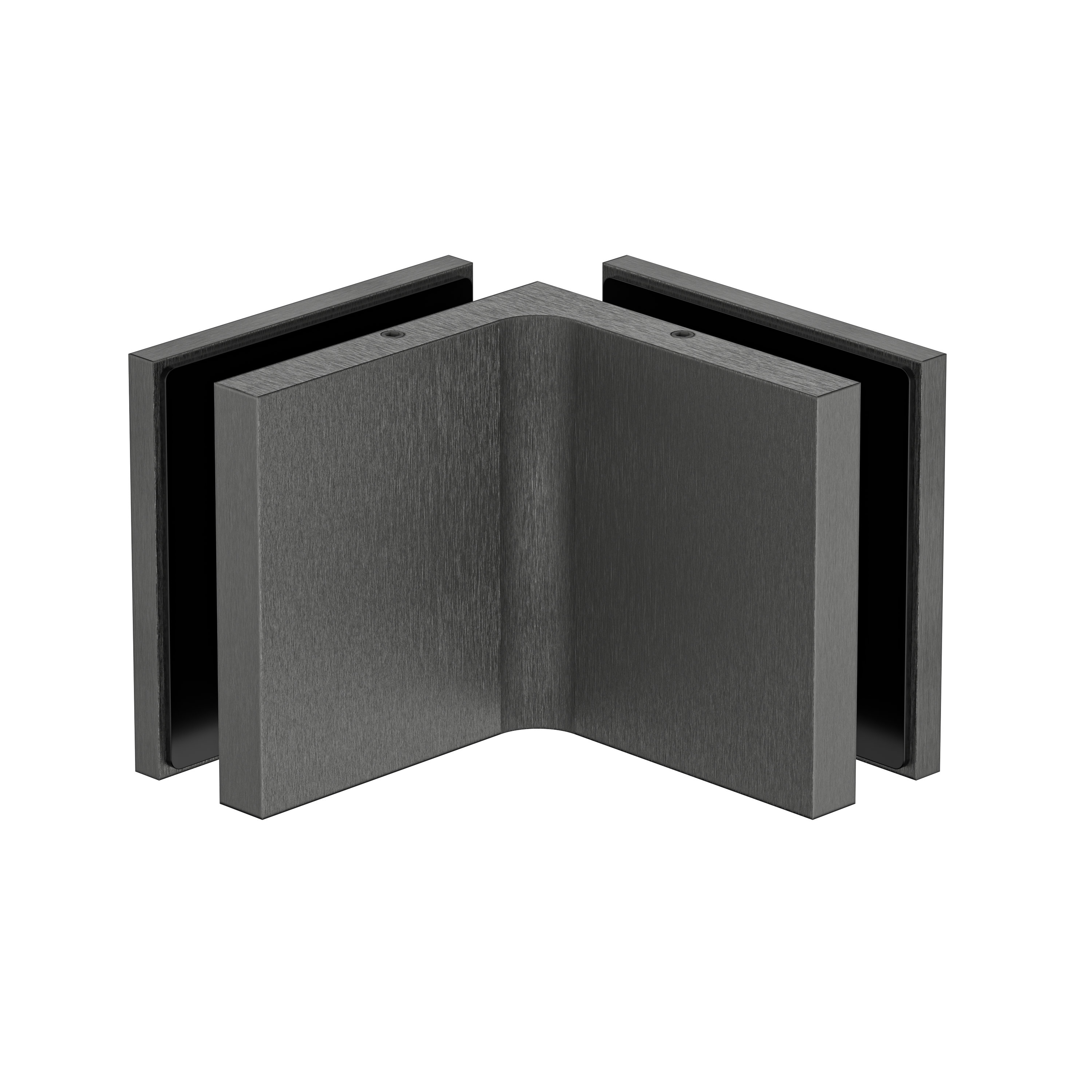 Stealth Glass to Glass Bracket with Cover Plate - Brushed Gun Metal