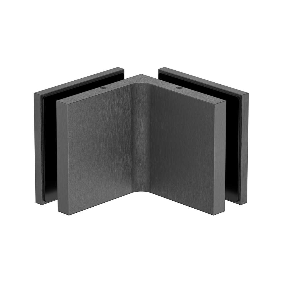 Stealth Glass to Glass Bracket with Cover Plate - Brushed Gun Metal