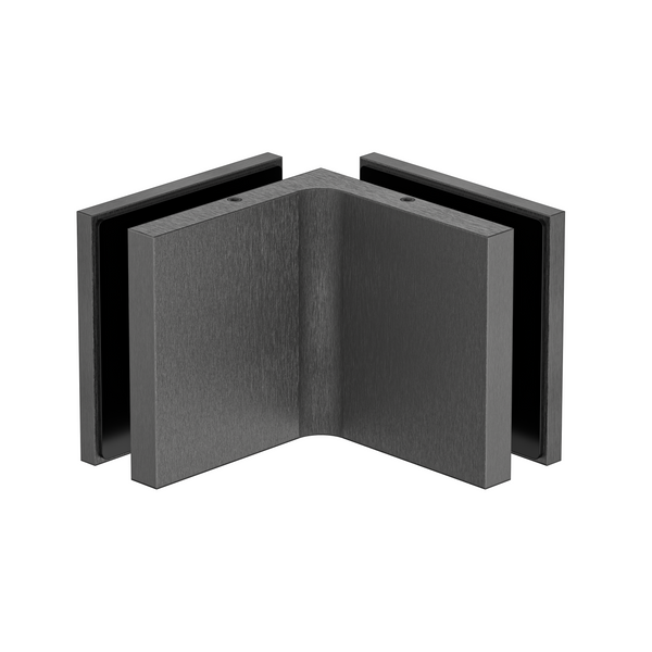 Stealth Glass to Glass Bracket with Cover Plate - Brushed Gun Metal