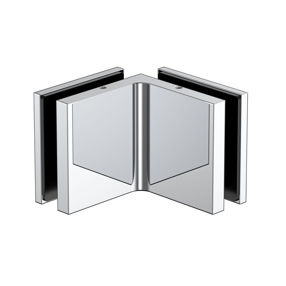 Stealth Glass to Glass Bracket with Cover Plate - Matte Chrome