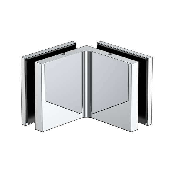 Stealth Glass to Glass Bracket with Cover Plate - Matte Chrome