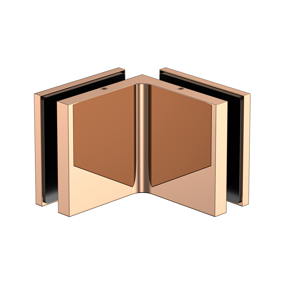 Stealth Glass to Glass Bracket with Cover Plate - Polished Rose Gold