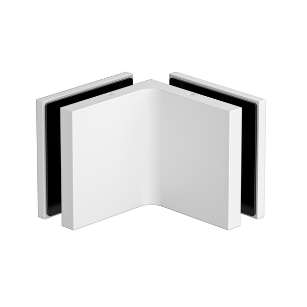 Stealth Glass to Glass Bracket with Cover Plate - White