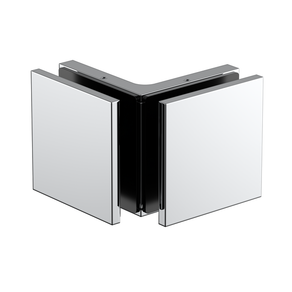 Stealth Glass to Glass Bracket with Cover Plate - Polished Chrome