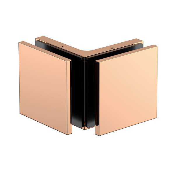 Stealth Glass to Glass Bracket with Cover Plate - Polished Rose Gold