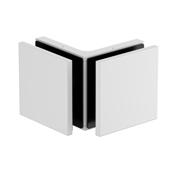 Stealth Glass to Glass Bracket with Cover Plate - White