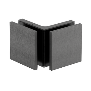 Stealth Glass to Glass Bracket with Cover Plate - Brushed Gun Metal