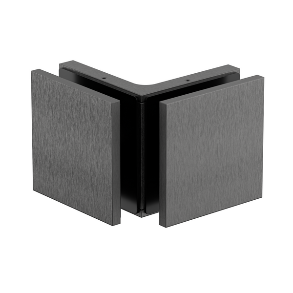Stealth Glass to Glass Bracket with Cover Plate - Brushed Gun Metal