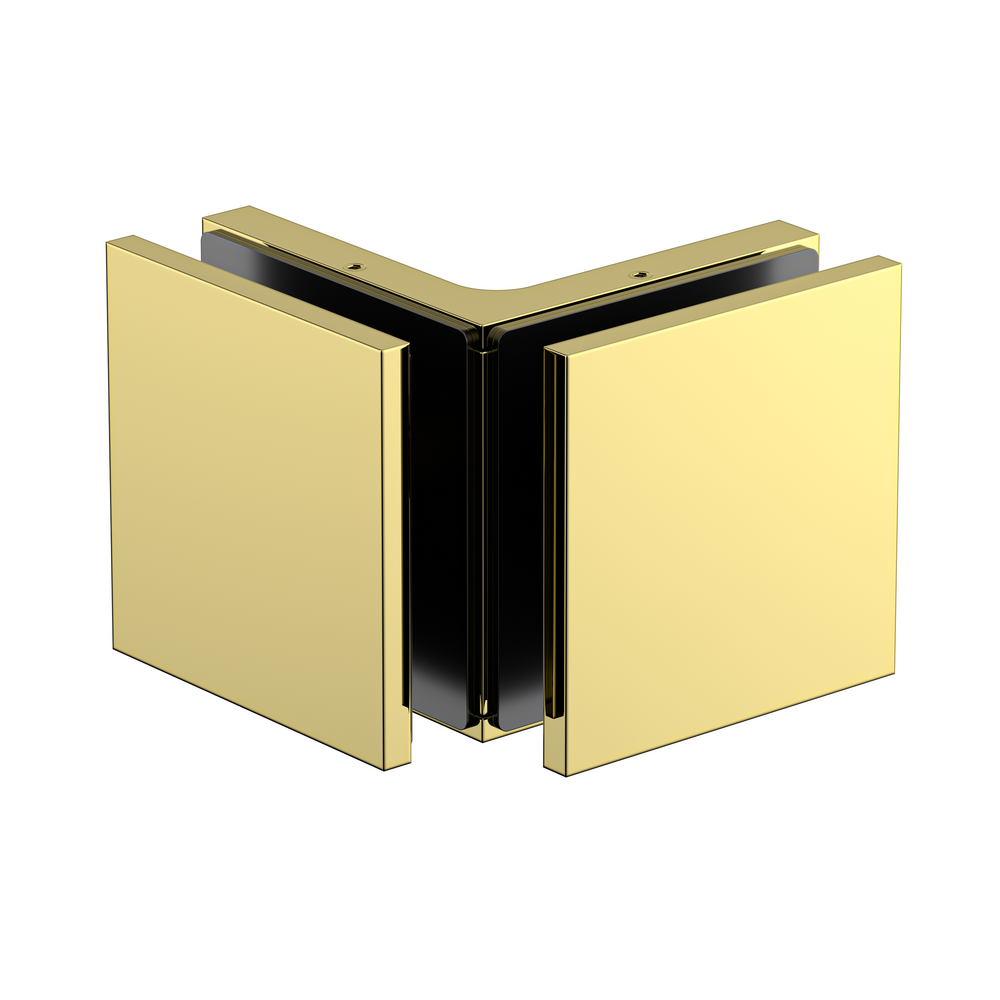 Stealth Glass to Glass Bracket with Cover Plate -Polished Gold