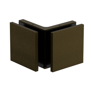 Stealth Glass to Glass Bracket with Cover Plate -Antique Brass