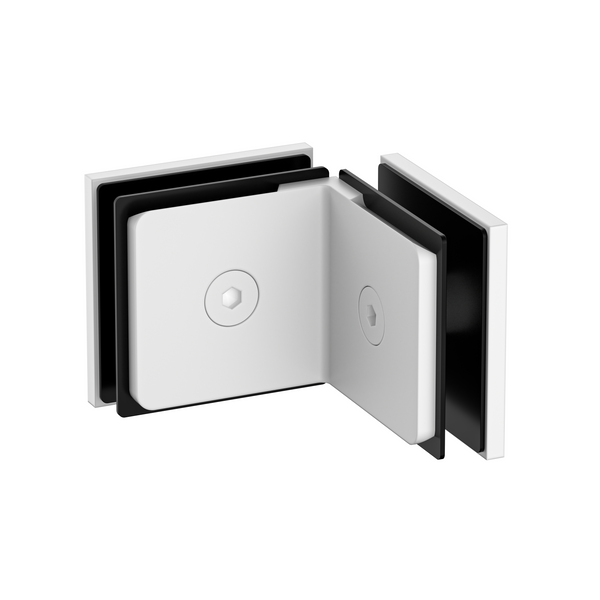 Stealth Glass to Glass Bracket with Cover Plate - White