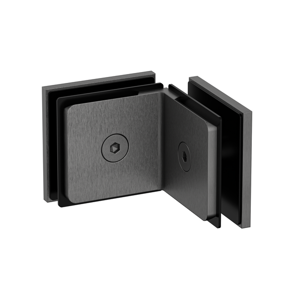 Stealth Glass to Glass Bracket with Cover Plate - Brushed Gun Metal