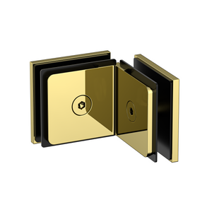 Stealth Glass to Glass Bracket with Cover Plate -Polished Gold
