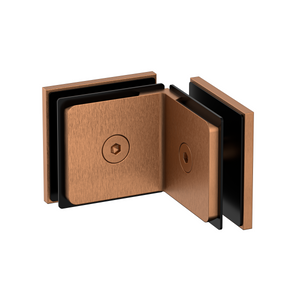 Stealth Glass to Glass Bracket with Cover Plate -Brushed Rose Gold