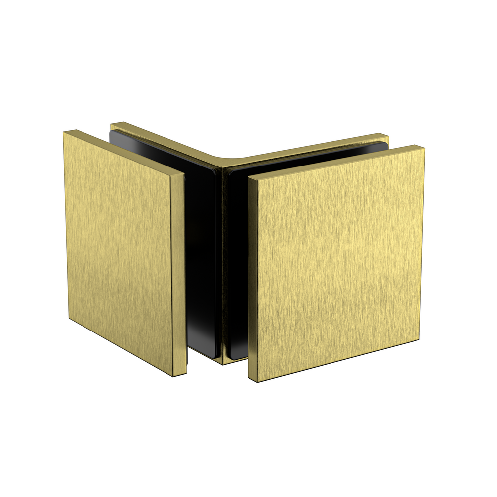 Boston Glass to Glass 90 Degree Bracket Brushed Brass