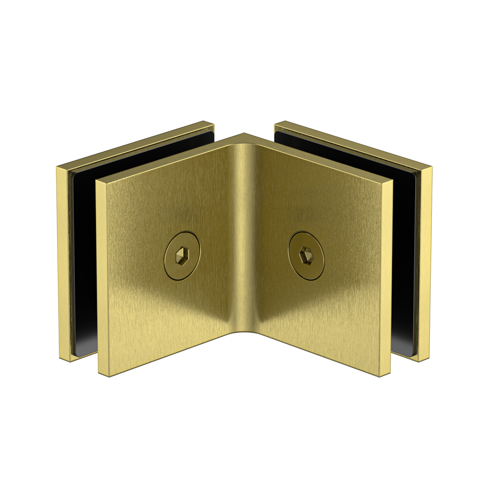 Boston Glass to Glass 90 Degree Bracket Brushed Brass