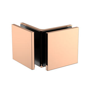 Boston Glass to Glass 90 Degree Bracket Polished Rose Gold