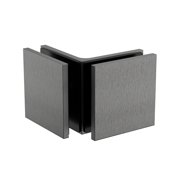 Boston Glass to Glass 90 Degree Bracket Satin Gun Metal