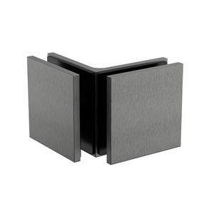Boston Glass to Glass 90 Degree Bracket Brushed Gun Metal