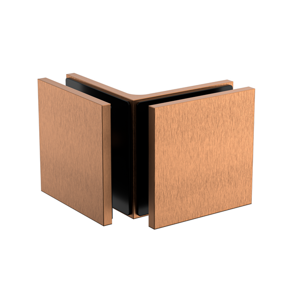 Boston Glass to Glass 90 Degree Bracket Brushed Rose Gold