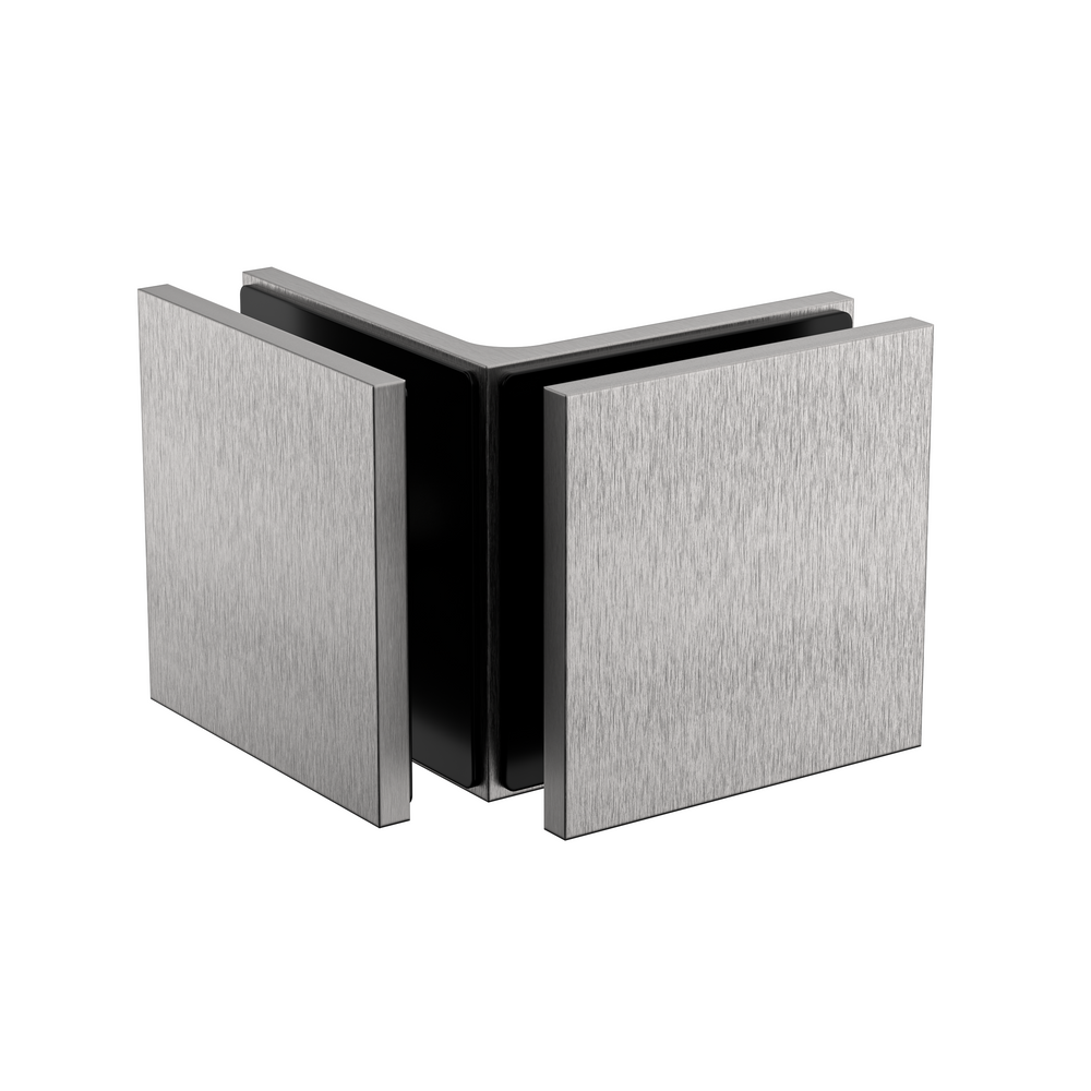 Boston Glass to Glass 90 Degree Bracket Satin Nickel