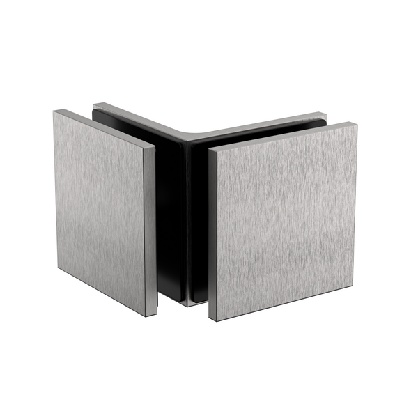 Boston Glass to Glass 90 Degree Bracket Satin Nickel