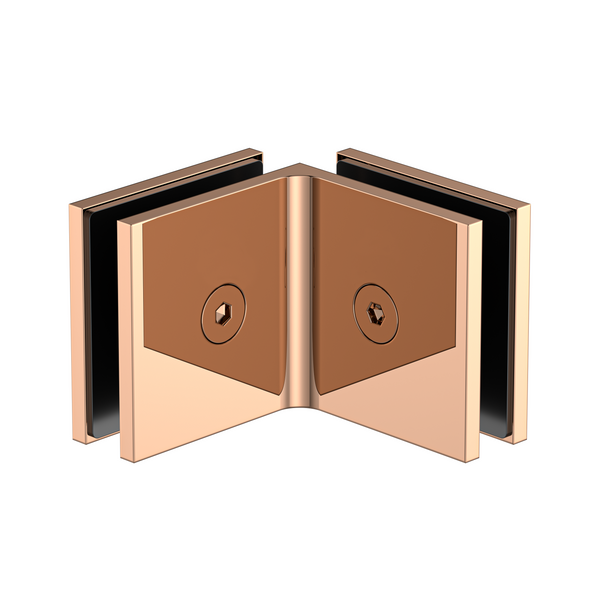 Boston Glass to Glass 90 Degree Bracket Polished Rose Gold