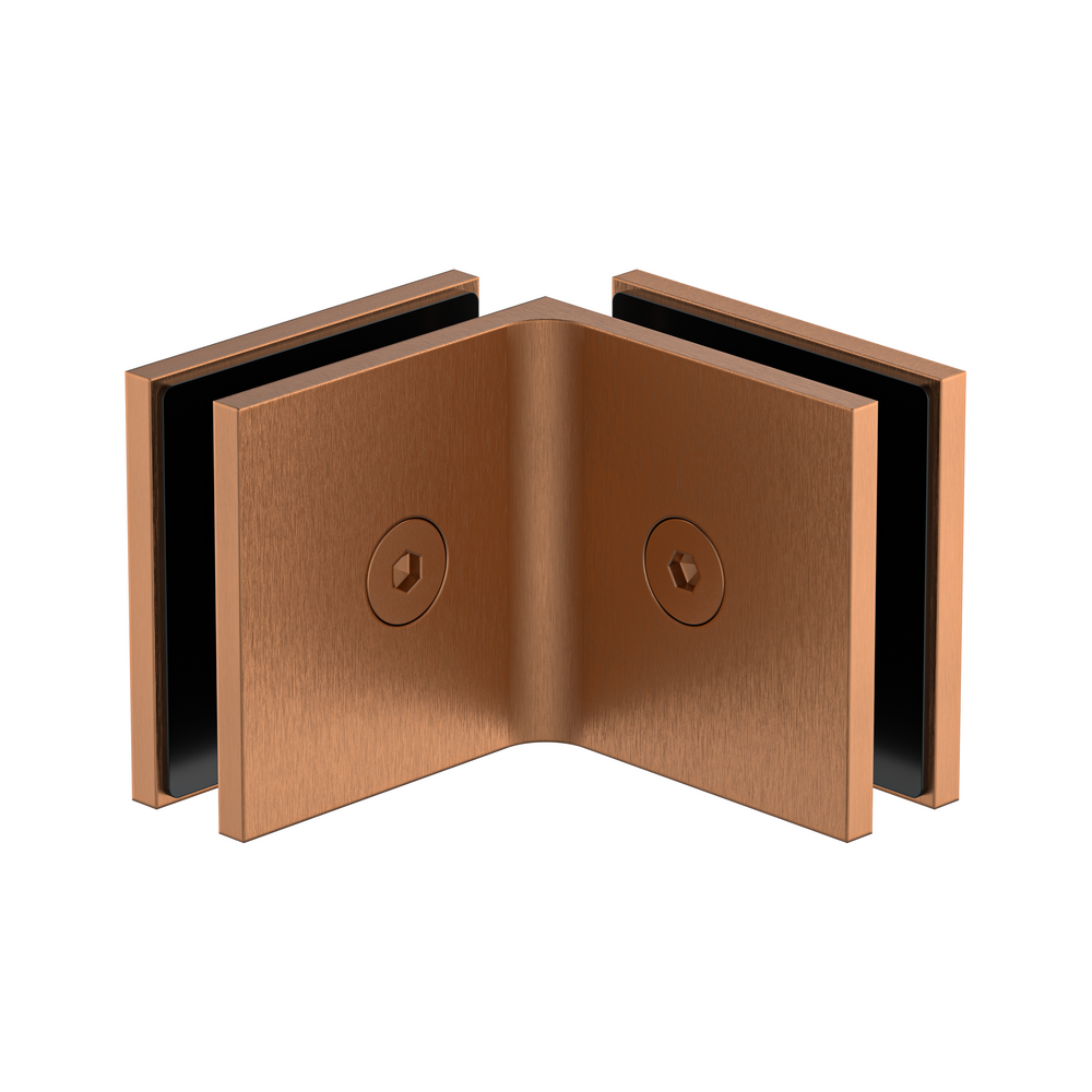 Boston Glass to Glass 90 Degree Bracket Brushed Rose Gold