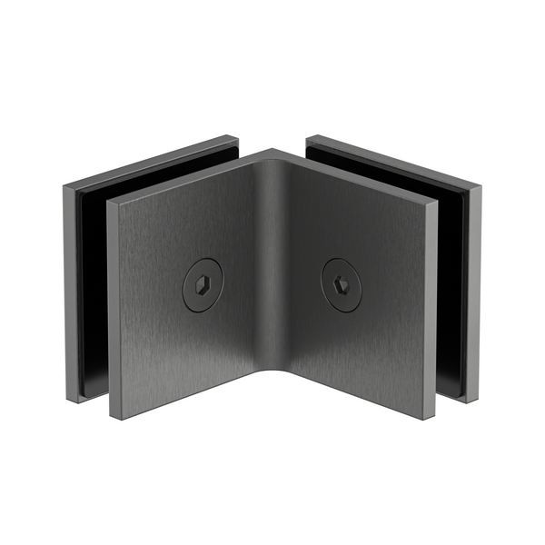 Boston Glass to Glass 90 Degree Bracket Satin Gun Metal