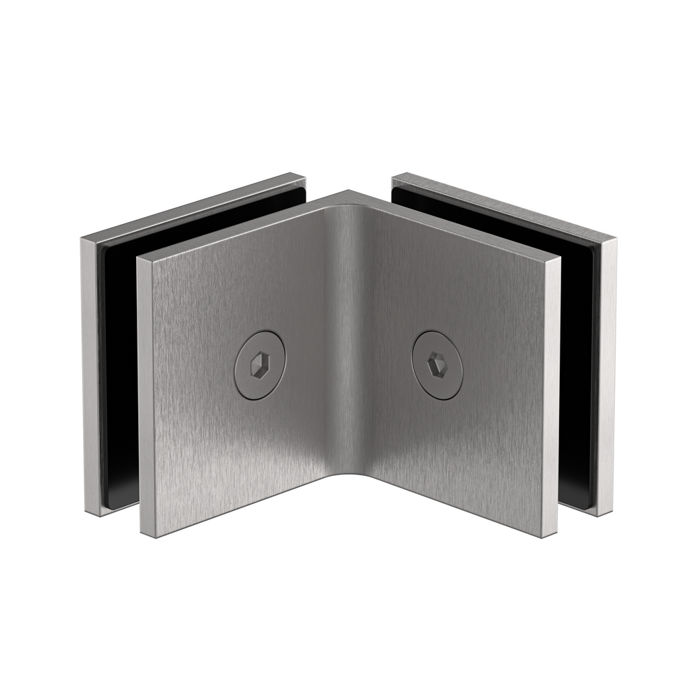 Boston Glass to Glass 90 Degree Bracket Satin Nickel