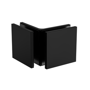 90 degree glass to glass bracket matte black