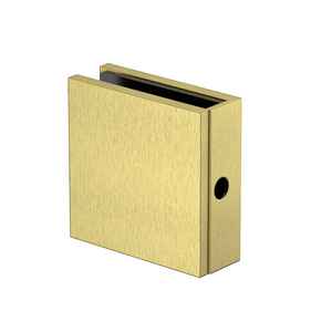 Boston Wall to Glass Bracket with Concealed Fixing Raw Brushed Brass