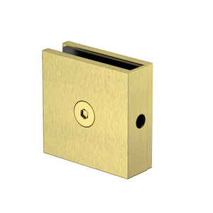 Boston Wall to Glass Bracket with Concealed Fixing Raw Brushed Brass