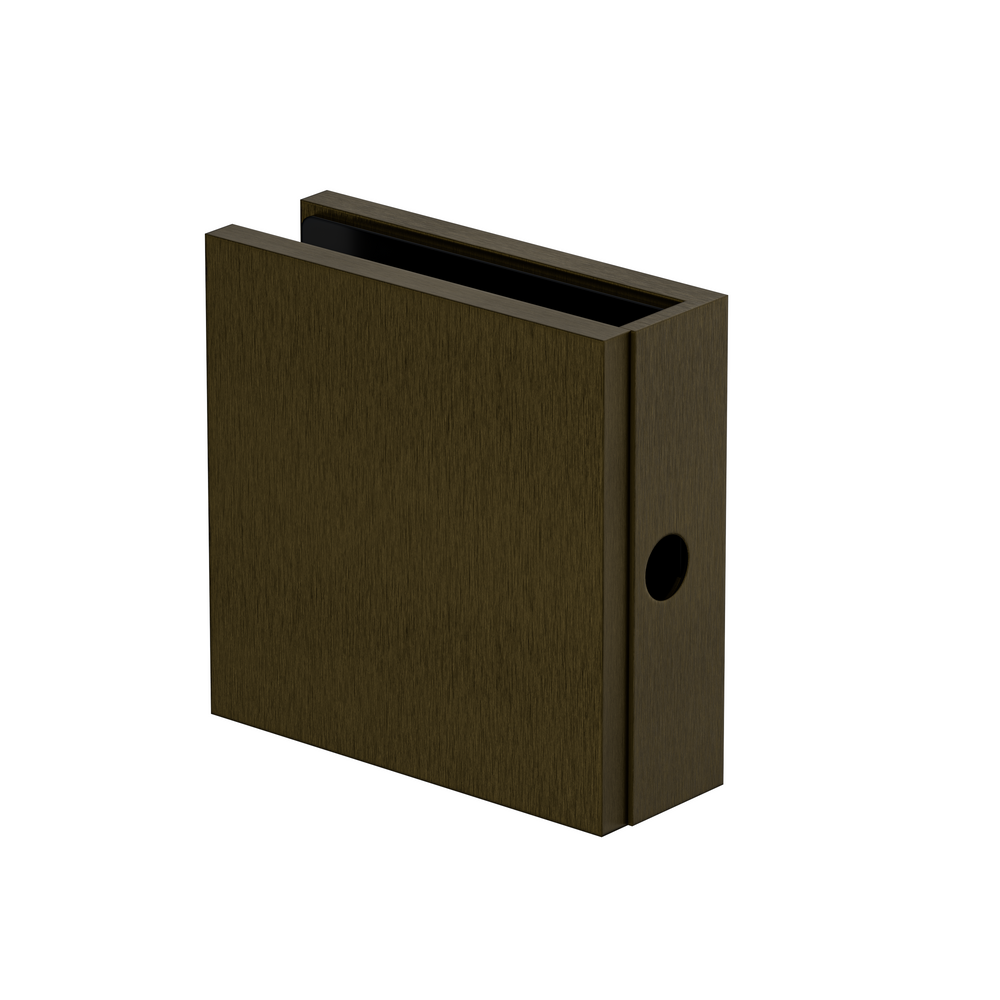 Boston Wall to Glass Bracket with Concealed Fixing Antique Brass