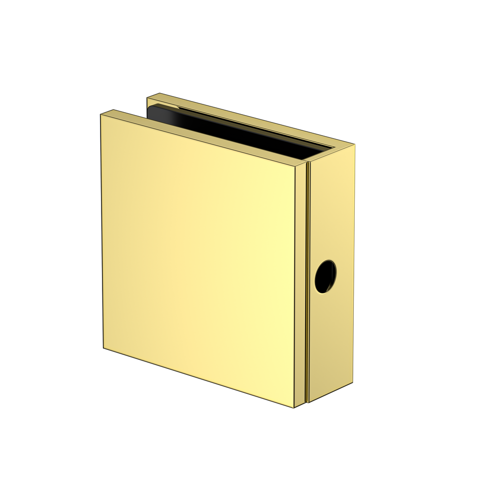 Boston Wall to Glass Bracket with Concealed Fixing Polished Gold