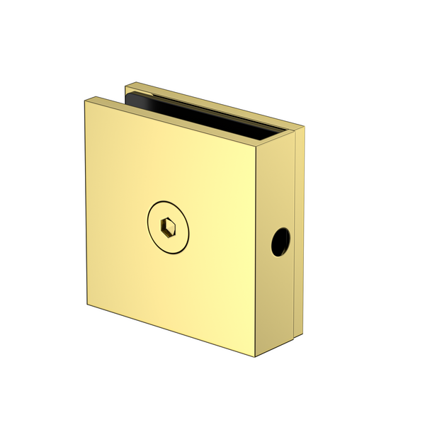 Boston Wall to Glass Bracket with Concealed Fixing Polished Gold