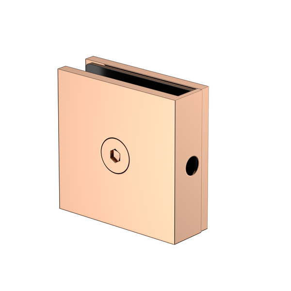 Boston  Wall to Glass Bracket with Concealed Fixing Polished Rose Gold
