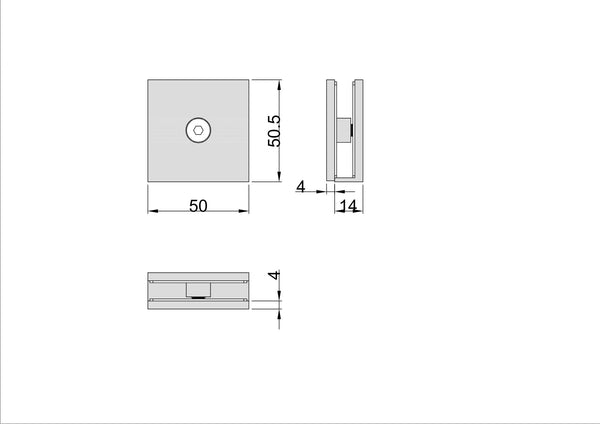 Boston Wall to Glass Bracket with Concealed Fixing Satin Chrome