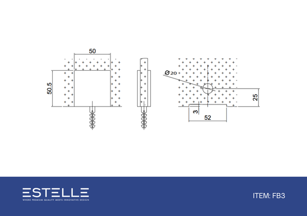 Boston Wall to Glass Bracket with Concealed Fixing Polished Chrome