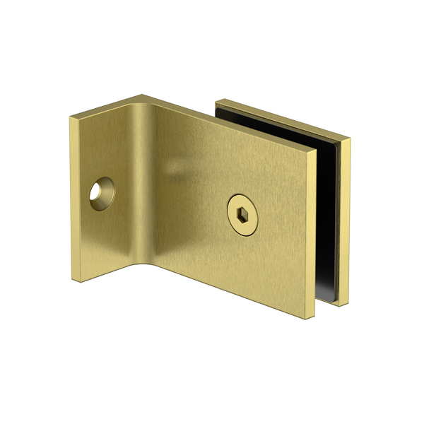 Boston Bracket with Extended Short Leg Raw Brushed Brass