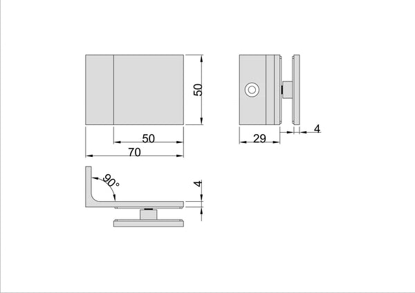 Boston Bracket with Extended Short Leg Brushed Brass