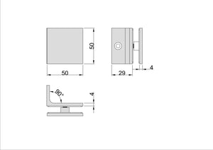 Boston Bracket with Short Leg Raw Brushed Brass