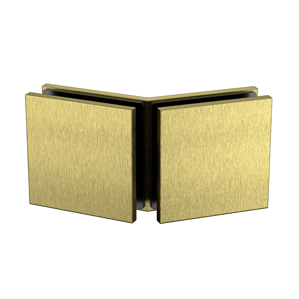 Boston Glass to Glass 135 Degree Bracket Brushed Brass