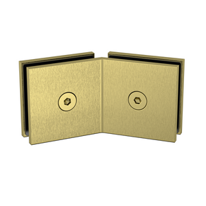 Boston Glass to Glass 135 Degree Bracket Raw Brushed Brass