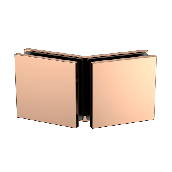 Boston Glass to Glass 135 Degree Bracket Polished Rose Gold