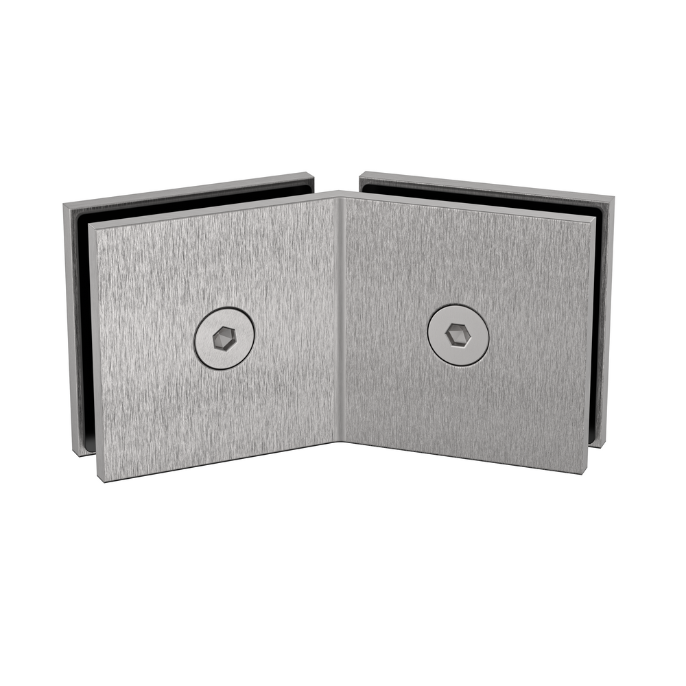 Boston Glass to Glass 135 Degree Bracket Satin Nickel