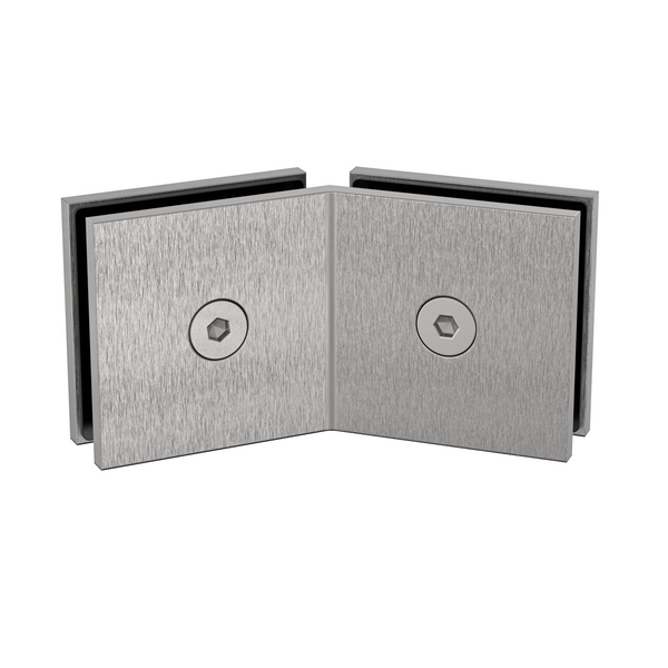 Boston Glass to Glass 135 Degree Bracket Satin Nickel